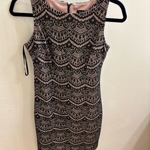 Guess Black and Pink Lace Mini Dress